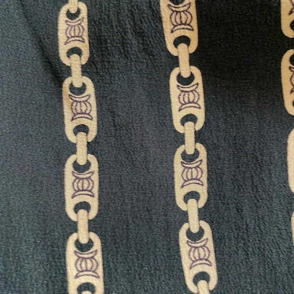 Céline Vintage black silk chain print blouse button down shirt, size US 2-4 - Picture 9 of 10